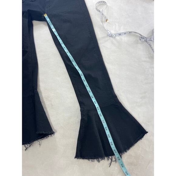 Mother Denim The Cha Cha Fray Jeans Black Not Guilty Capsule Vacation Flare Easy - Picture 13 of 13